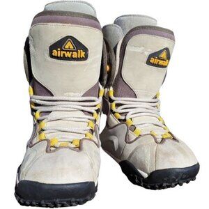 Vintage 90's Airwalk Womens Size 5 Or Youth Size 3 Winter Snowboard Boots Gray